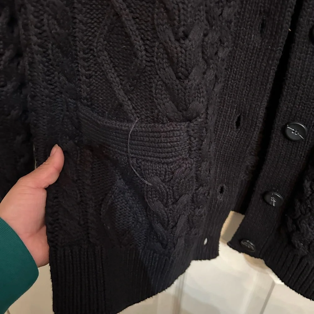 Tuckernuck Black Cable Knit Cardigan - Picture 3 of 6